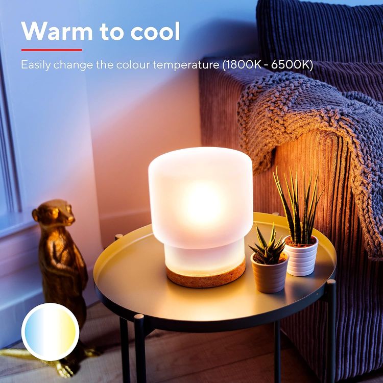 Picture of B22 Smart Bulb 2 Pack Dimmable Tunable White 9W Alexa Google Home WiFi