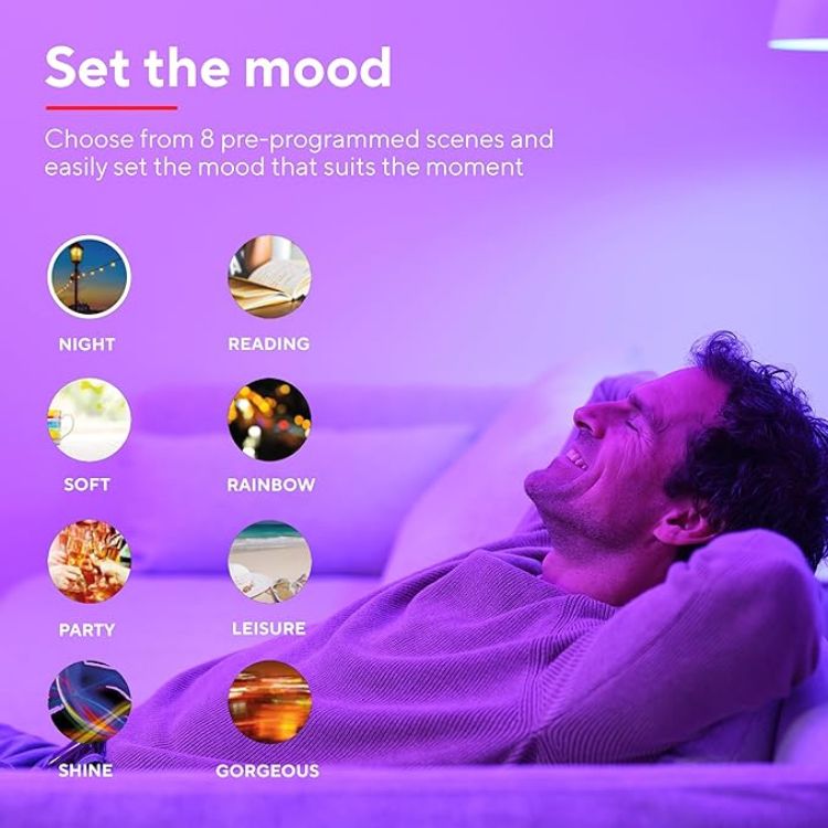 Picture of WiFi E14 Smart Bulb, Colour Changing Candle, Works with Alexa and Google Home, No Hub Required, Small Screw Smart Light Bulb, White & Colour [Amazon Exclusive] - 2 Pack