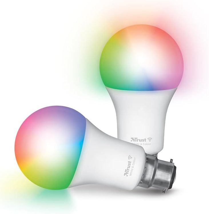 Picture of WiFi B22 Smart Bulb, Colour Changing Light Bulb, Works with Alexa and Google Home, No Hub Required, 2.4GHz WiFi Bulb, LED Alexa Light Bulb, White & Colour [Amazon Exclusive] - 2 Pack