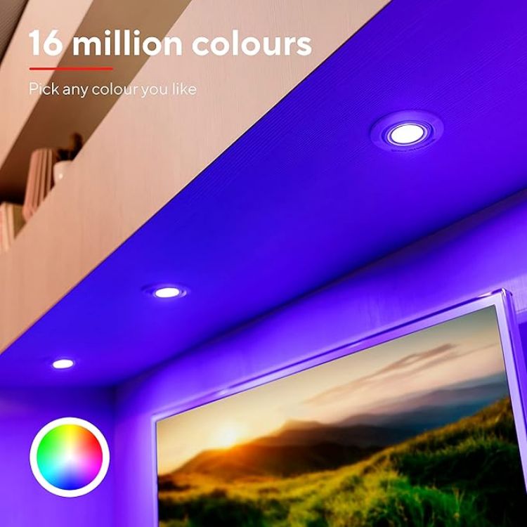 Picture of  WiFi GU10 Smart Bulb, Colour Changing Light Bulb, Works with Alexa and Google Home, No Hub, 2.4GHz WiFi Bulb, Smart Light Bulb, LED Spotlight Bulb, White & Colour [Amazon Exclusive] - 2 Pack
