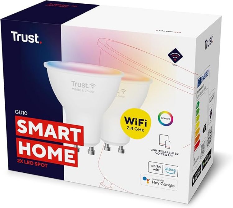 Picture of  WiFi GU10 Smart Bulb, Colour Changing Light Bulb, Works with Alexa and Google Home, No Hub, 2.4GHz WiFi Bulb, Smart Light Bulb, LED Spotlight Bulb, White & Colour [Amazon Exclusive] - 2 Pack