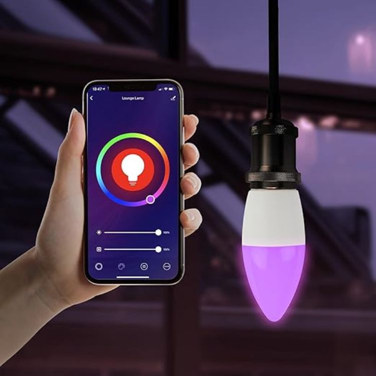 Picture of  E27/40W Equivalent WiFi LED Lamp, Smart Light Bulb with RGB Multicolour Settings, Dimmable – Compatible with Alexa and Google Voice Control [Energy Class F]