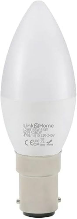 Picture of B22/40W Equivalent WiFi LED Lamp, Smart Light Bulb with RGB Multicolour Settings, Dimmable – Compatible with Alexa and Google Voice Control [Energy Class F]