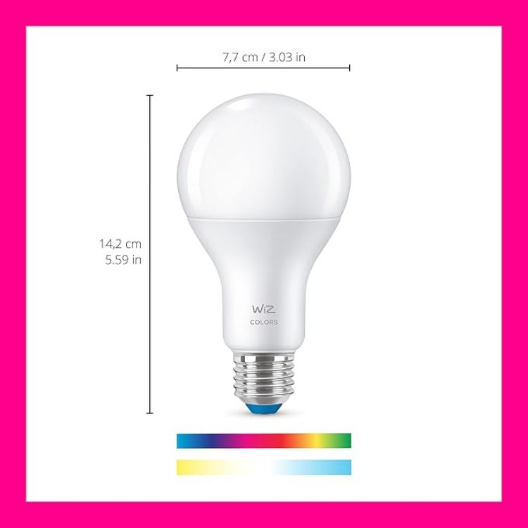 Picture of Smart Colour and White Bulb, E27 13W, Smart LED Connected WiFi Works with Alexa, Google Assistant & HomeKit, App Control for Livingroom, Bedroom, Energy Monitoring, Halloween Decorations