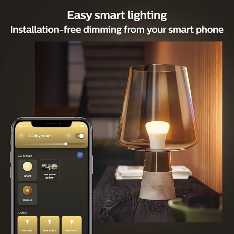 Picture of White E27 lamp Single Pack 1x1055lm; dimmable; Warm White Light; controllable via app; Compatible with Amazon Alexa (Echo; Echo Dot)
