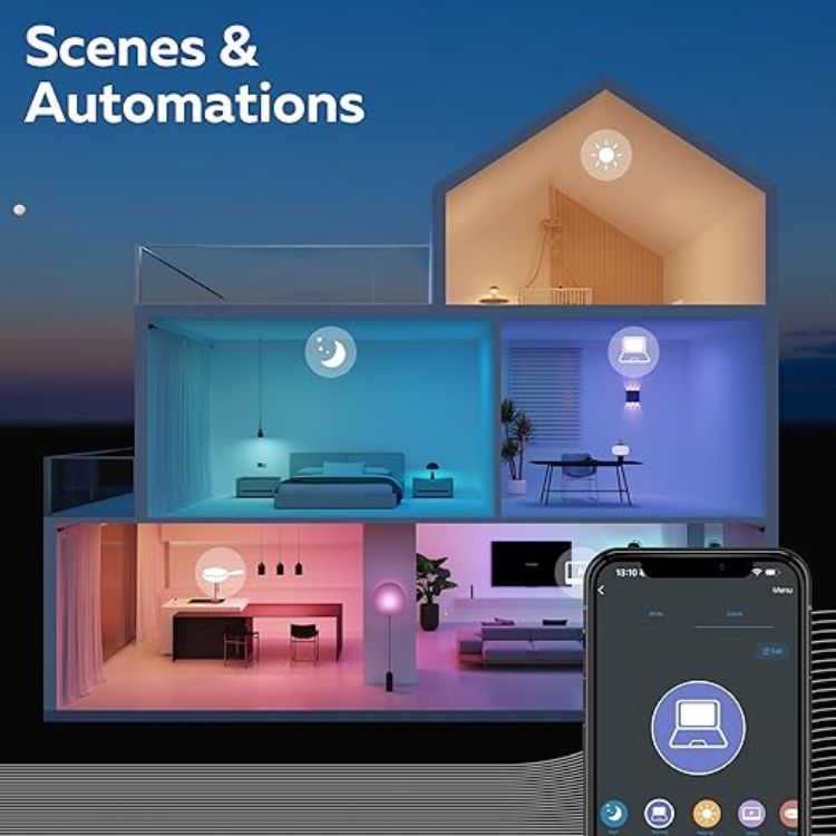 Picture of Smart Light Bulb GU10, WiFi LED Spotlight, RGB, App and Works with Amazon Alexa and Google Home, 4.9W [Energy Class G]