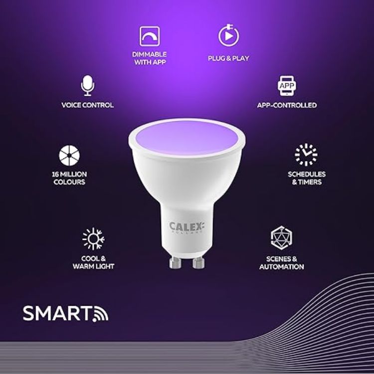 Picture of Smart Light Bulb GU10, WiFi LED Spotlight, RGB, App and Works with Amazon Alexa and Google Home, 4.9W [Energy Class G]