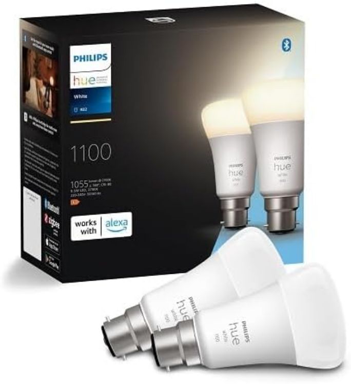 Picture of Smart Bulb, B22, Dimmable, Dynamic Settings, Works with Alexa, Google Assistant and Apple Homekit, Twin Pack