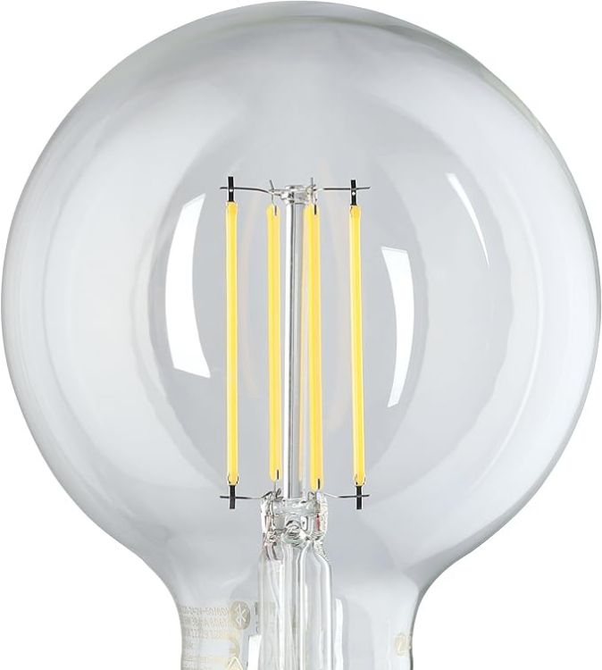 Picture of Smart Home E27 LED Filament Light Bulb, G95, ZigBee, app and Voice Control, dimmable, Warm White, 806 Lumen, 6 watt, Vintage Lightbulb Transparent