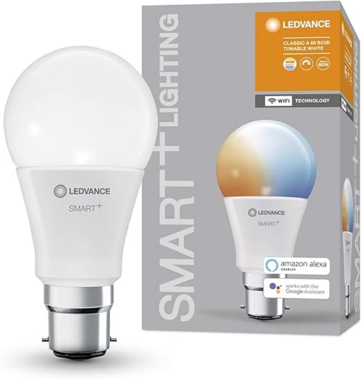 Picture of Smart LEDLamp with WiFi Technology, Base: B22D, Di mmable, Tunable White (2700-6500K), Replaces Incandescent Lamps with 60 W, Smart+ WiFi Classic Tunable White, 1-Pack [Energy Class F]