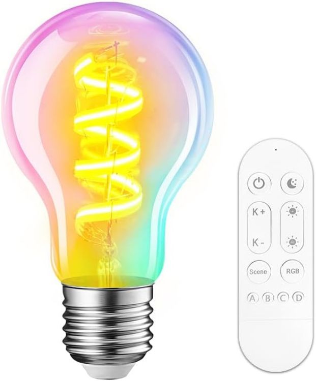 Picture of Smart E27 Filament Bulb RGB WiFi Alexa Dimmable with Remote Control