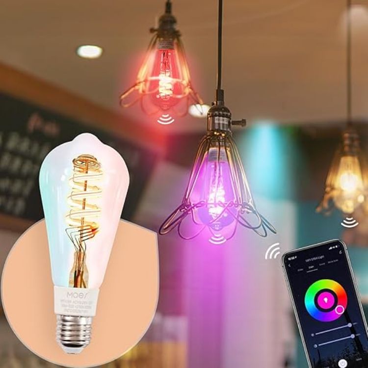 Picture of E27 Vintage Smart RGB LED Bulb 5W WiFi Alexa Google Dimmable Edison Lamp