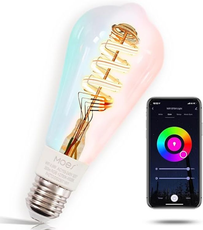 Picture of E27 Vintage Smart RGB LED Bulb 5W WiFi Alexa Google Dimmable Edison Lamp