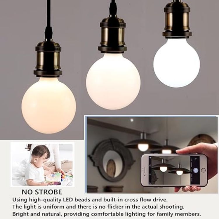 Picture of E27 LED Globe Bulb 8W Frosted White Dimmable Warm Light 2 Pack Flicker Free
