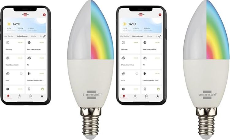 Picture of Connect Smart Bulb SB 400 E14 (Compatible with Alexa and Google Assistan no hub Necessary Smart Light Bulb 2.4 GHz with Free app 430lm  5.5W) (Pack of 2)