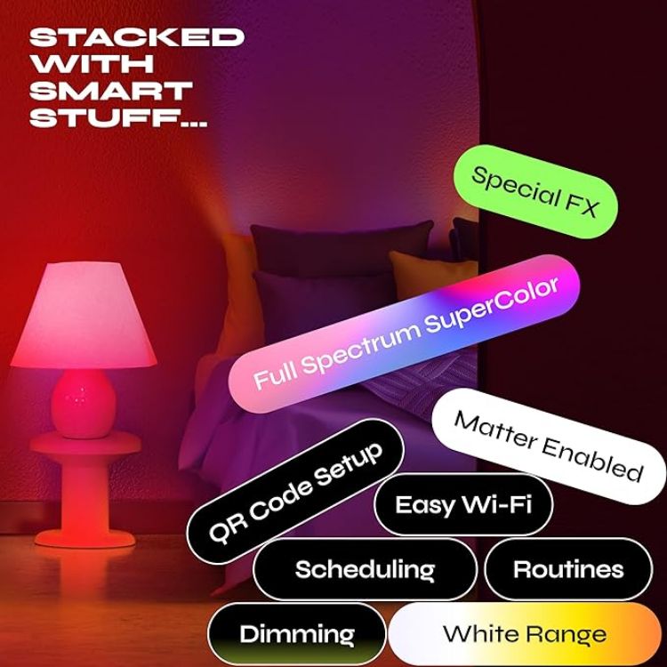 Picture of A19 Smart WiFi LED Bulb 800LM Color Changing 2 Pack Alexa HomeKit
