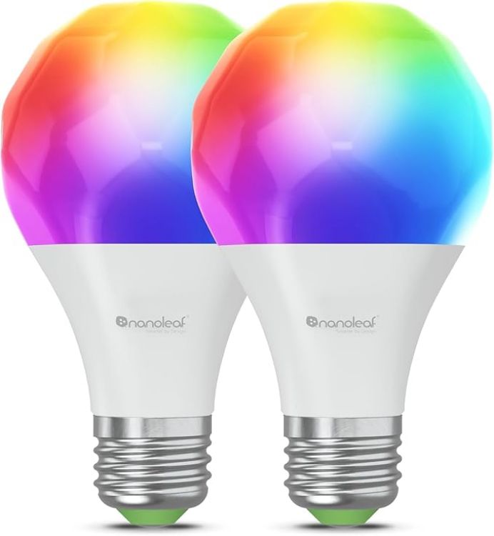 Picture of  E27 Smart LED Bulbs  RGB Colour-Changing WiFi Lights Alexa/Google Home Compatible 9W Dimmable Remote Control 2700K-6500K  Matter & Bluetooth Sync  Hub Required  2 Pack