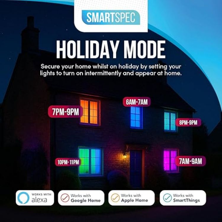 Picture of Smart Bulb, Smart WiFi LED Light. Works with Amazon Alexa Google Home  Apple Home. Colour Changeable. Multicolour Smart Light Bulb NUUK-A60 ACK Matter E27 [Energy Class F]