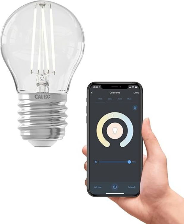Picture of Smart LED Bulb E27 P45  FilamentWarm White Light Dimmable  WiFi App & Voice Control3-Pack [Energy Class F]