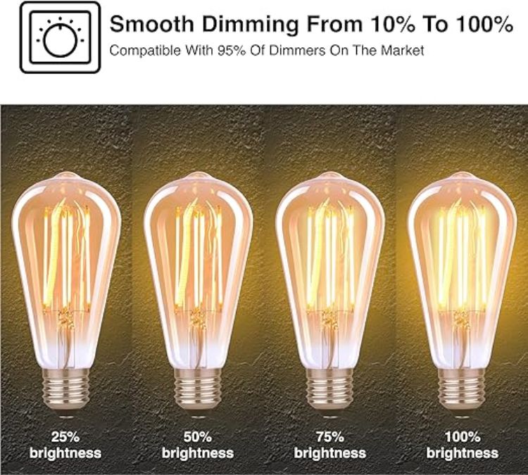 Picture of 3 Pack Vintage Decorative Light Bulbs Warm White  E27 Energy Efficient E-Class - Equivalent to 38W Bulb - Ideal for Home Hotels  Restaurants  Shock Resistant 14.2 x 6.4 cm  EL0010 [Energy Class E]