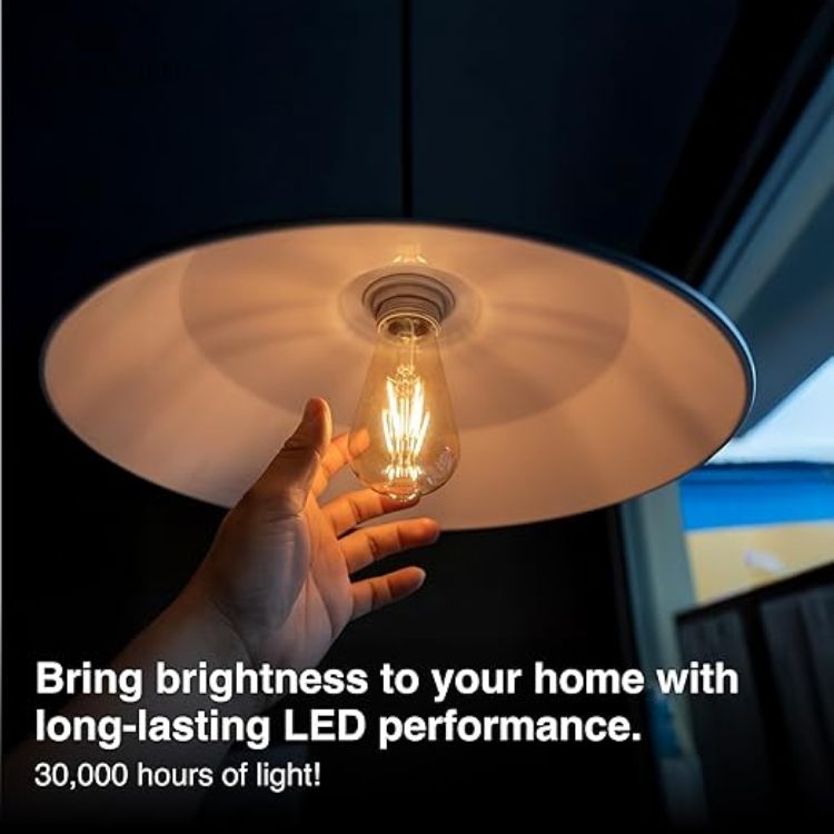 Picture of 3 Pack Vintage Decorative Light Bulbs Warm White  E27 Energy Efficient E-Class - Equivalent to 38W Bulb - Ideal for Home Hotels  Restaurants  Shock Resistant 14.2 x 6.4 cm  EL0010 [Energy Class E]