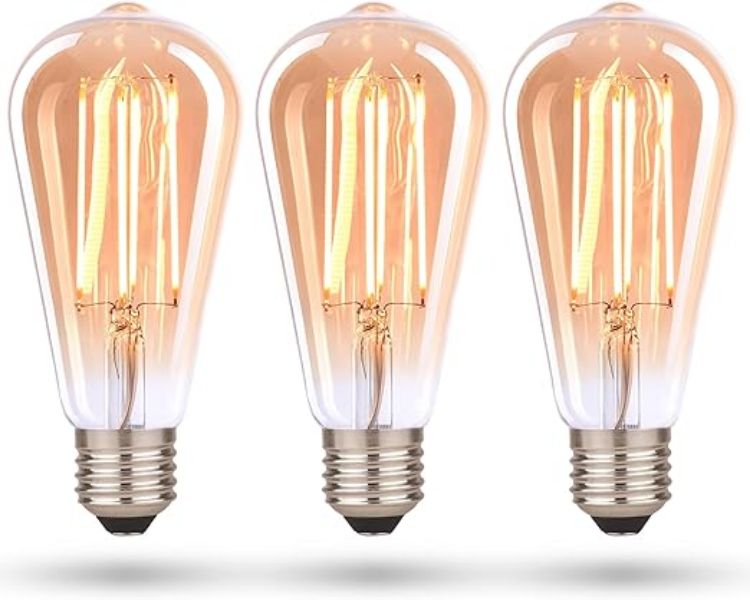 Picture of 3 Pack Vintage Decorative Light Bulbs Warm White  E27 Energy Efficient E-Class - Equivalent to 38W Bulb - Ideal for Home Hotels  Restaurants  Shock Resistant 14.2 x 6.4 cm  EL0010 [Energy Class E]