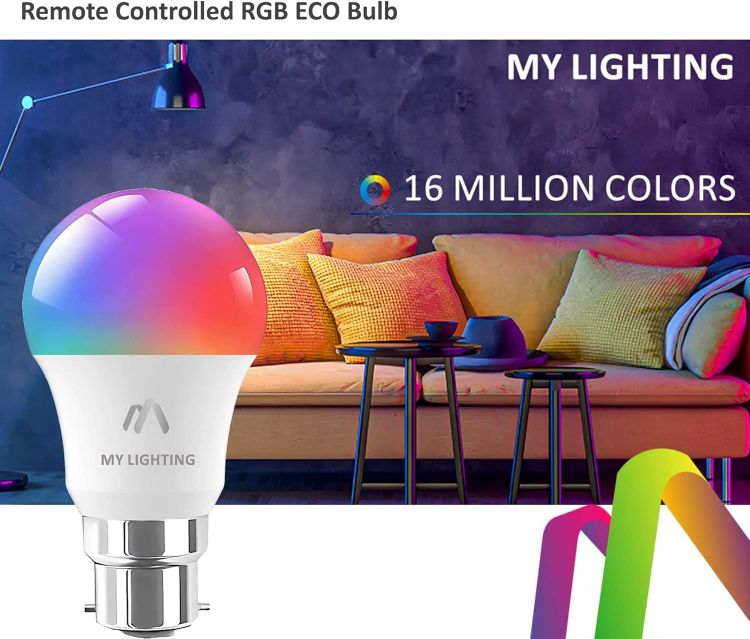 Picture of 10W B22 ECO Series RGB LED Bulbs Value Pack Remote Dimmable