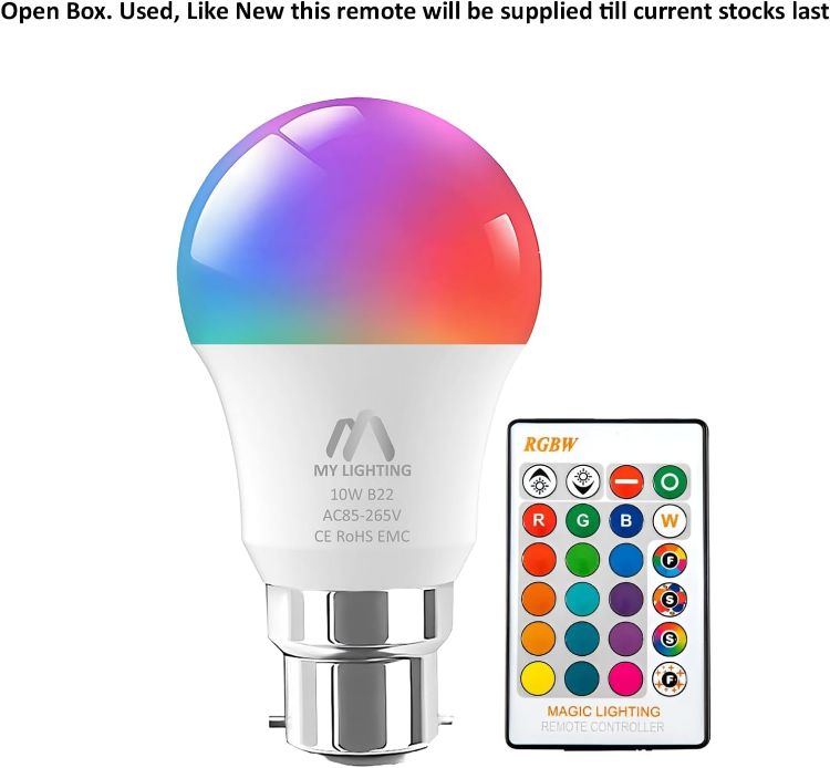 Picture of 10W B22 ECO Series RGB LED Bulbs Value Pack Remote Dimmable