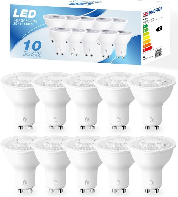 Picture of GU10 LED Bulb 7W 6000K Cool White 10 Pack 50W Equivalent