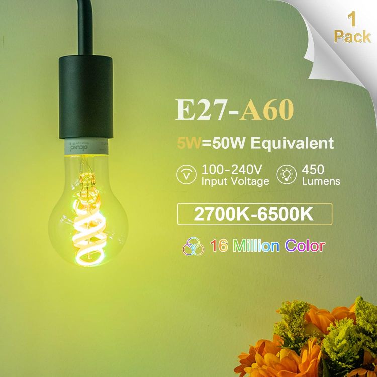 Picture of E27 Smart Filament A60 LED Bulb 5W WiFi Alexa HomeKit