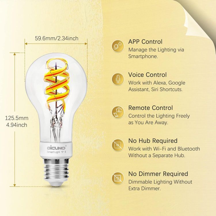 Picture of E27 Smart Filament A60 LED Bulb 5W WiFi Alexa HomeKit