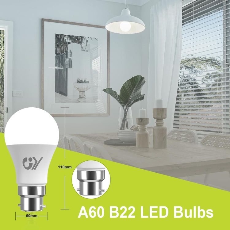 Picture of B22 LED Bulbs 9.5W 1521LM Cool White 6500K 2 Pack