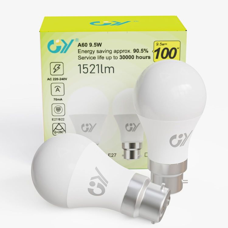 Picture of B22 LED Bulbs 9.5W 1521LM Cool White 6500K 2 Pack