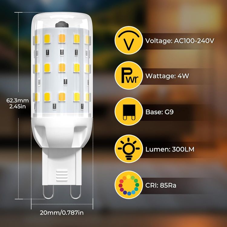 Picture of Smart G9 LED Bulbs Dimmable Multicolor with Remote 2 Pack