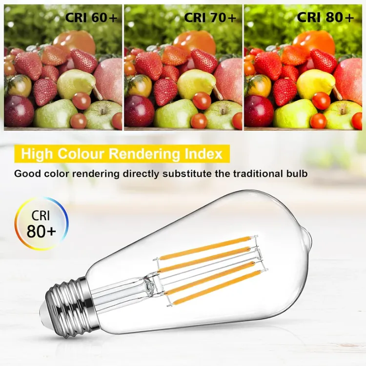 Picture of ST58 E27 6W LED Edison Light Bulbs 60W Equivalent, Daylight White 5000K, Not Dimmable, Clear Glass, E27 Base Lamp - Pack of 5