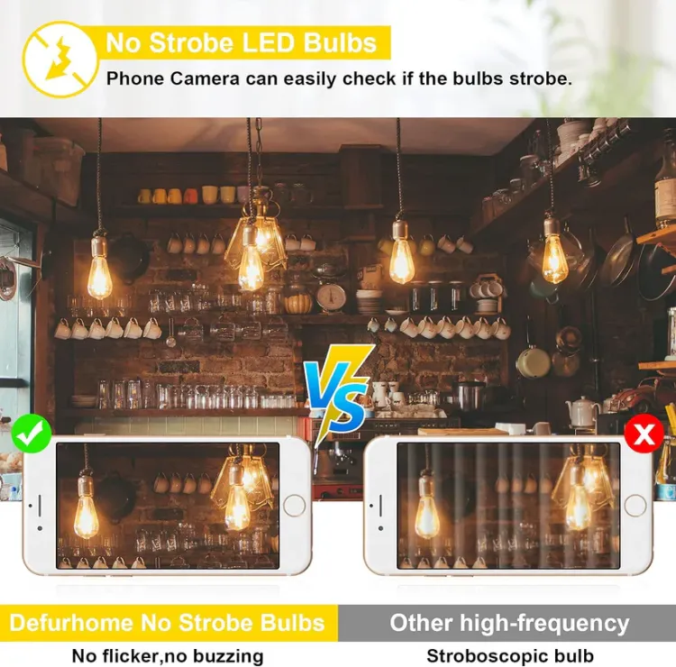 Picture of ST58 E27 6W LED Edison Light Bulbs 60W Equivalent, Daylight White 5000K, Not Dimmable, Clear Glass, E27 Base Lamp - Pack of 5