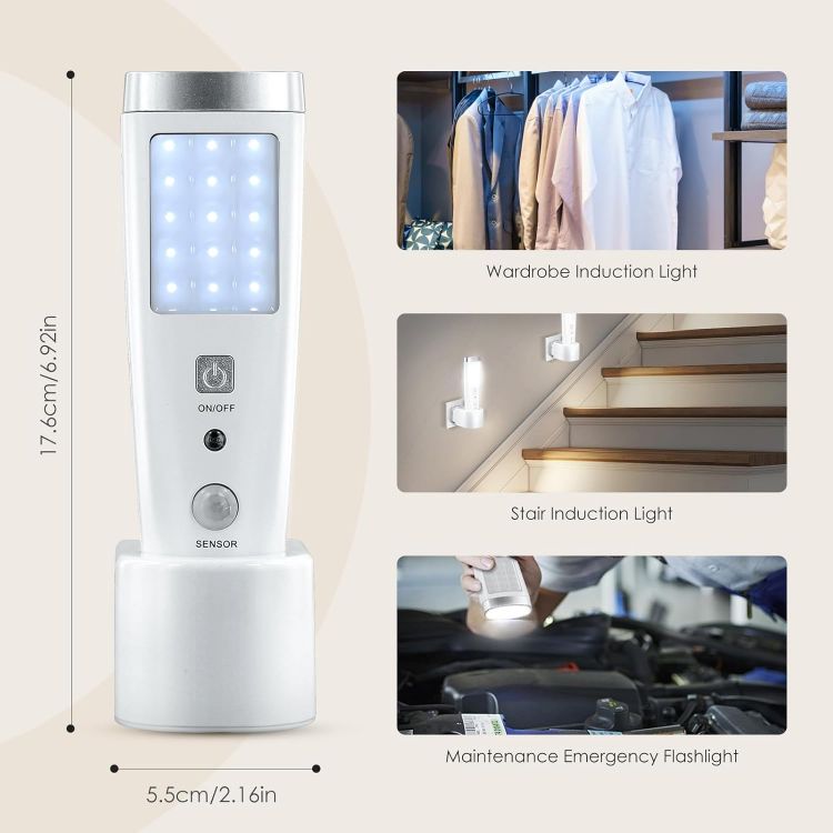 Picture of LED Plug In Night Light Motion Sensor Emergency Torch 2 Pack