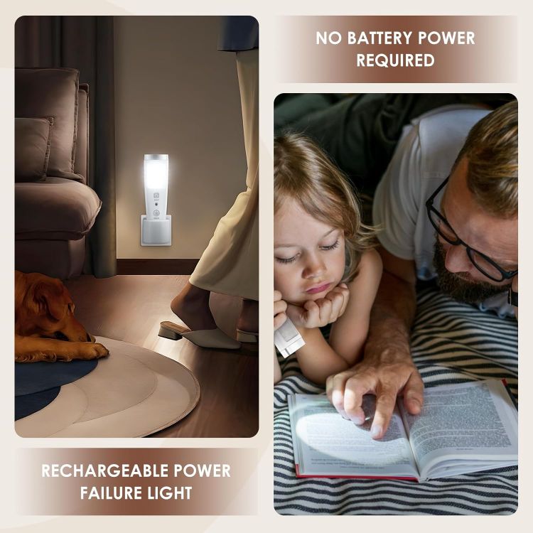 Picture of LED Plug In Night Light Motion Sensor Emergency Torch 2 Pack