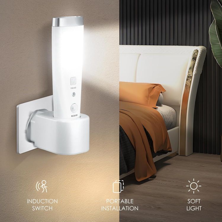 Picture of LED Plug In Night Light Motion Sensor Emergency Torch 2 Pack