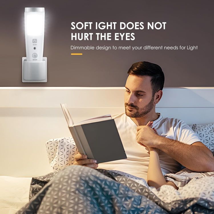 Picture of LED Plug In Night Light Motion Sensor Emergency Torch 2 Pack