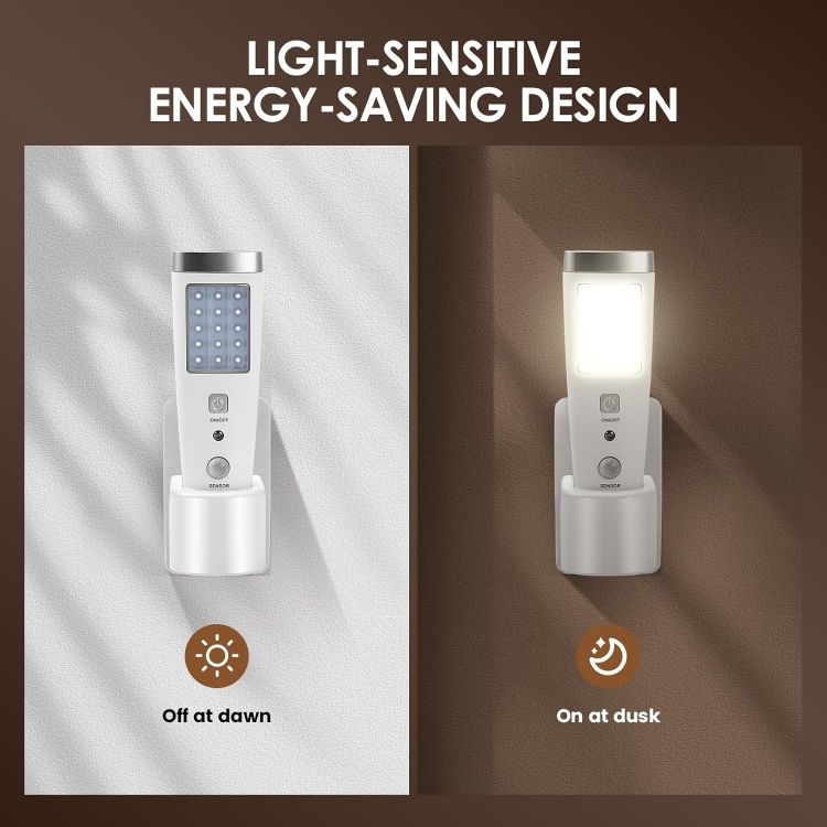 Picture of LED Plug In Night Light Motion Sensor Emergency Torch 4 Pack