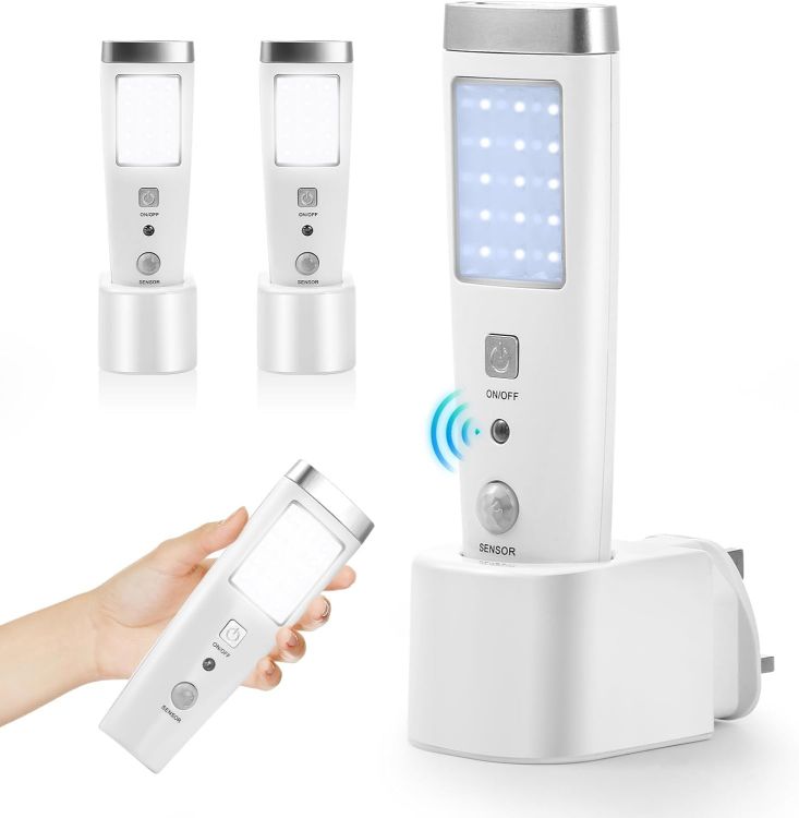 Picture of LED Plug In Night Light Motion Sensor Emergency Torch 4 Pack