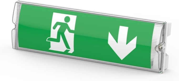 Picture of IP65 3W Emergency LED Exit Sign Bulkhead  Self Test with Legend Set  Maintained & Non Maintaned  Ceiling & Wall Mounted (Pack of 2)