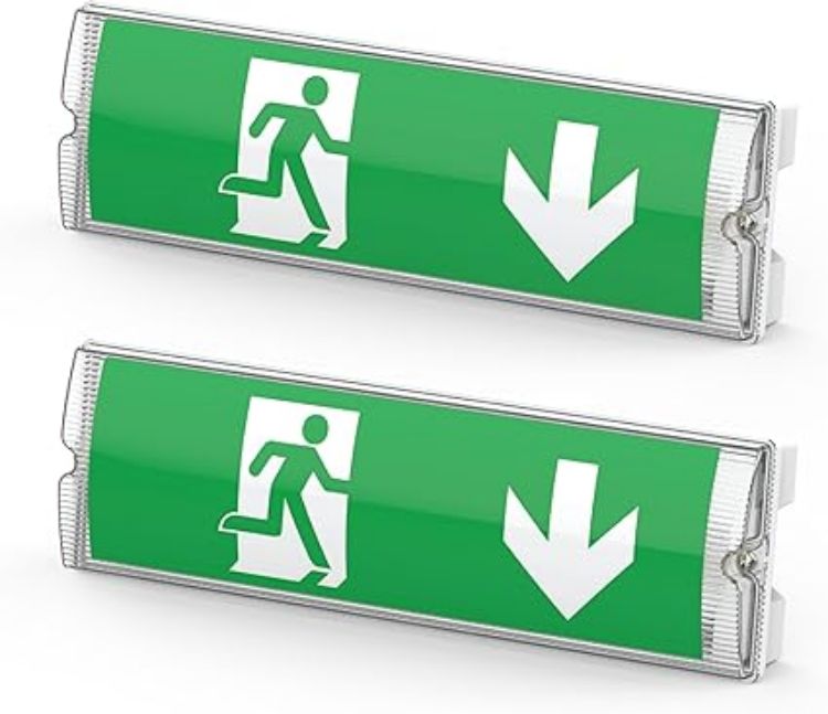Picture of IP65 3W Emergency LED Exit Sign Bulkhead  Self Test with Legend Set  Maintained & Non Maintaned  Ceiling & Wall Mounted (Pack of 2)