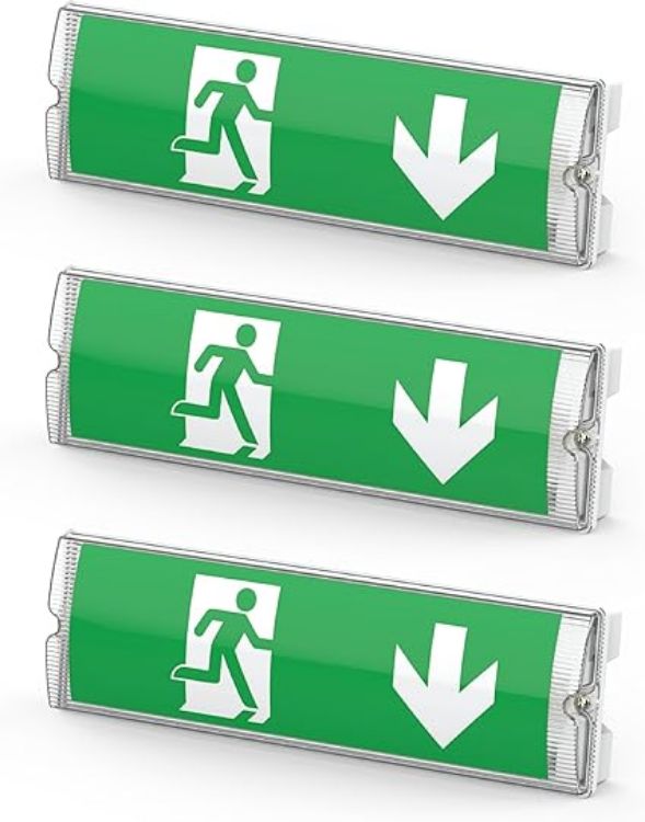 Picture of IP65 3W Emergency LED Exit Sign Bulkhead, Self Test with Legend Set, Maintained & Non Maintaned, Ceiling & Wall Mounted (Pack of 3)
