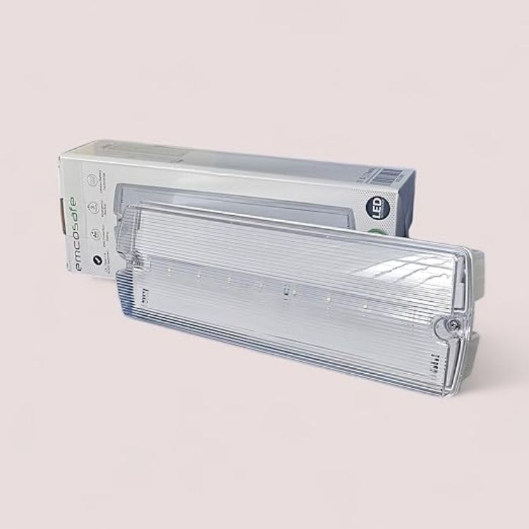 Picture of AuctionZ IP65 Emergency Bulkhead Light – Energy Efficient 4.5W Maintained & Non-Maintained Fire Safety Exit Sign with 3hr Battery Backup – Ceiling & Wall Mounted Emergency Light Ideal for Hospitals [Energy Class A+]