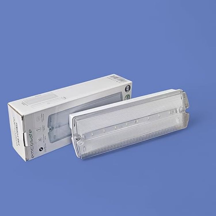 Picture of AuctionZ IP65 Emergency Bulkhead Light – Energy Efficient 4.5W Maintained & Non-Maintained Fire Safety Exit Sign with 3hr Battery Backup – Ceiling & Wall Mounted Emergency Light Ideal for Hospitals [Energy Class A+]