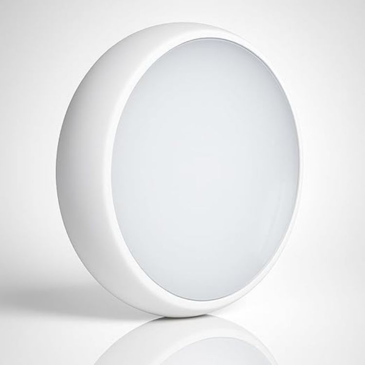 Picture of LED Ceiling & Wall Light White Bulkhead 5CCT Switchable 2700-6000K 16W Round IP65 Weatherproof Emergency [Energy Class A]