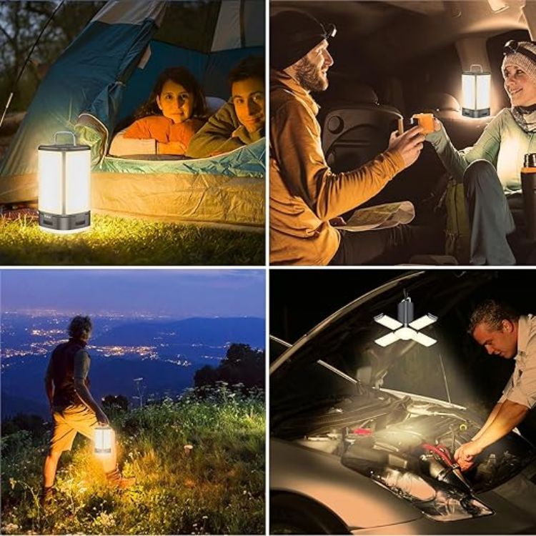 Picture of  Camping Lantern Rechargeable,2000 Lumen Camping Lights Lamp for Tent,Super Bright 116 LEDs-7 Light Modes,4800mAh Long Battery Life,90°Adjustable,Outdoor Tent Lamp Accessories-Black [Energy Class A+++]