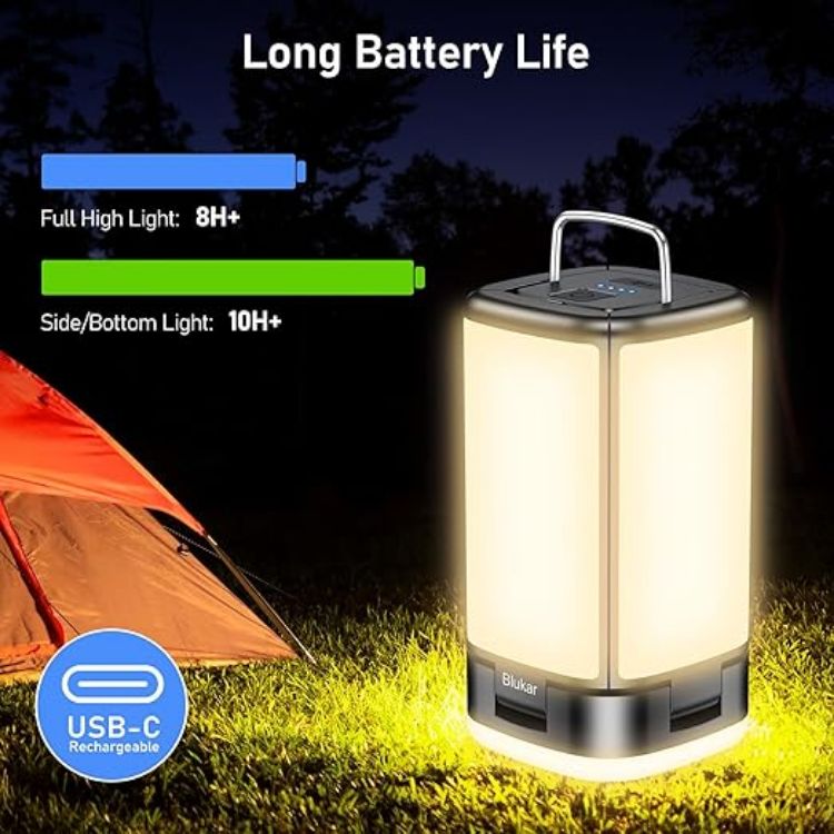 Picture of  Camping Lantern Rechargeable,2000 Lumen Camping Lights Lamp for Tent,Super Bright 116 LEDs-7 Light Modes,4800mAh Long Battery Life,90°Adjustable,Outdoor Tent Lamp Accessories-Black [Energy Class A+++]